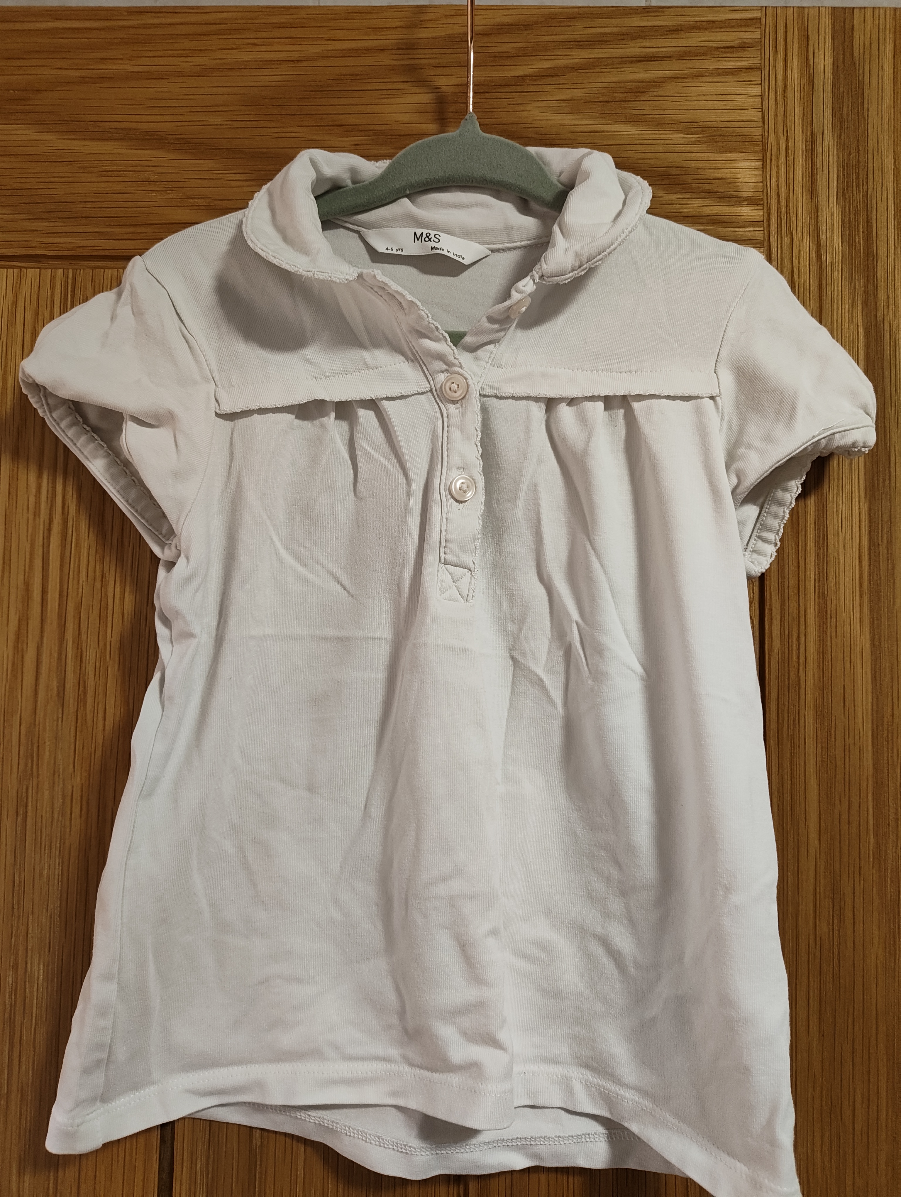 Girls White Polo, age 8-9